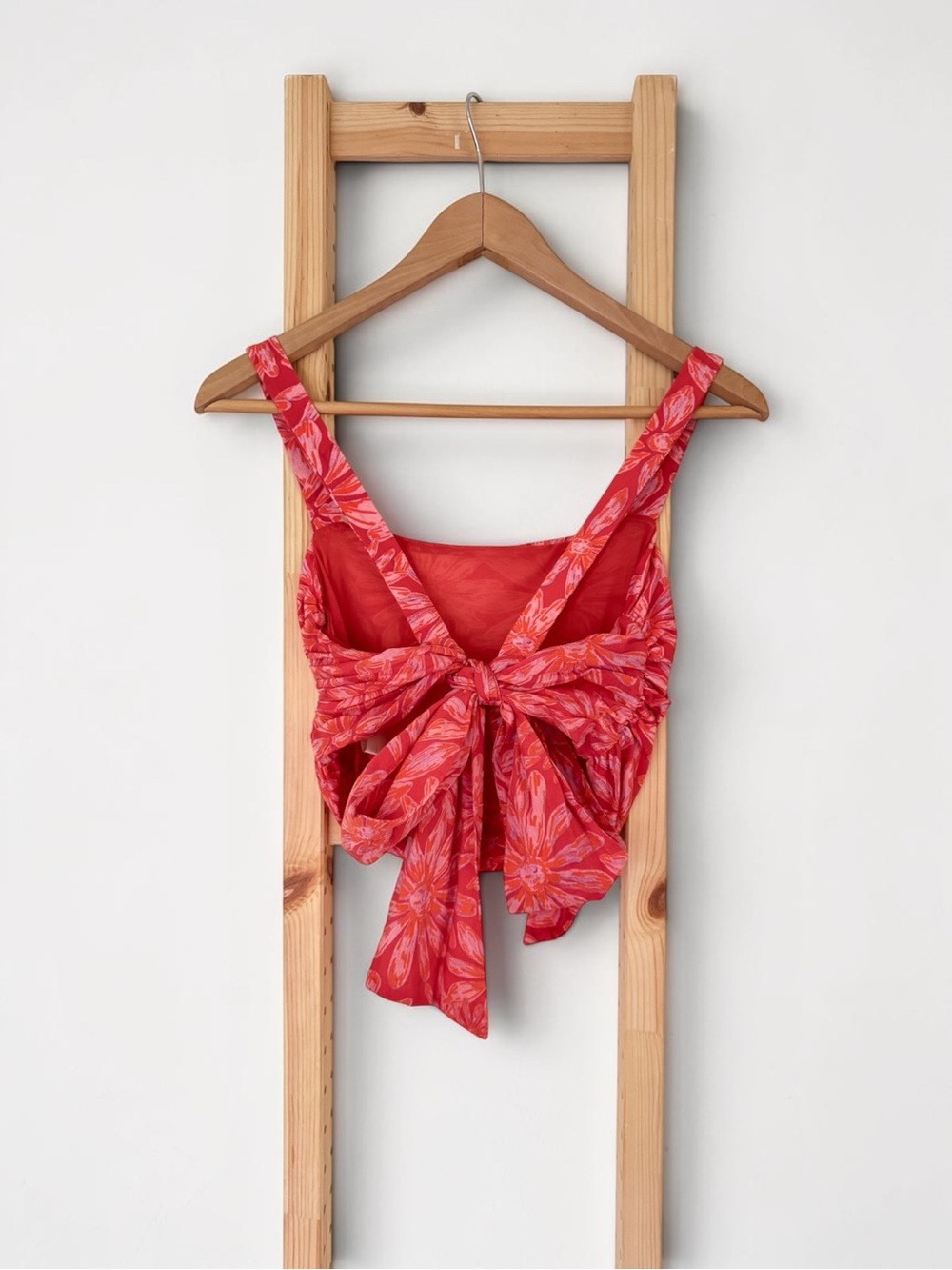 Free People All Tied Up Floral Handkerchief Hem Tie Back Crop Top XS